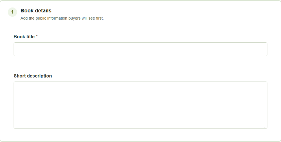 Real blank Book details panel in Ketabona’s seller form